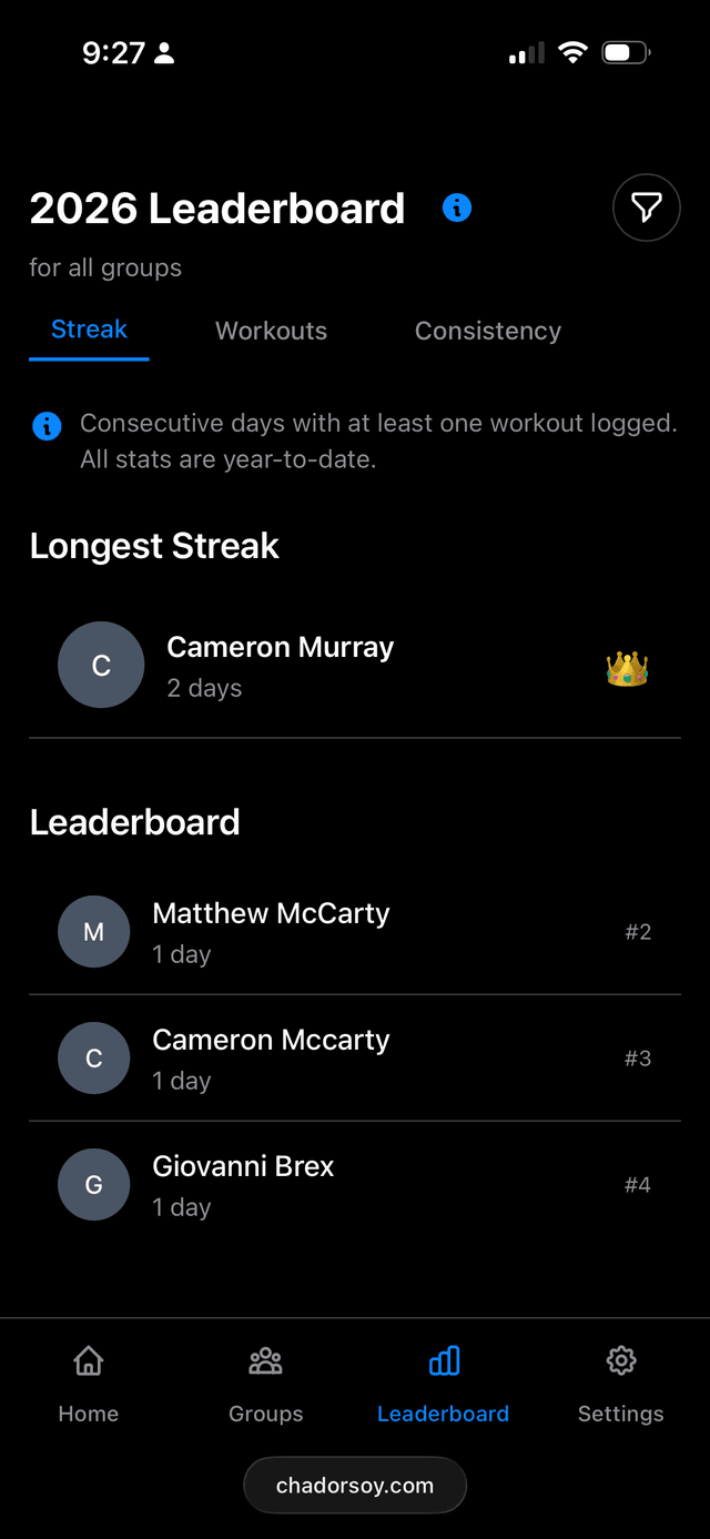 Chad or Soy web leaderboard on mobile