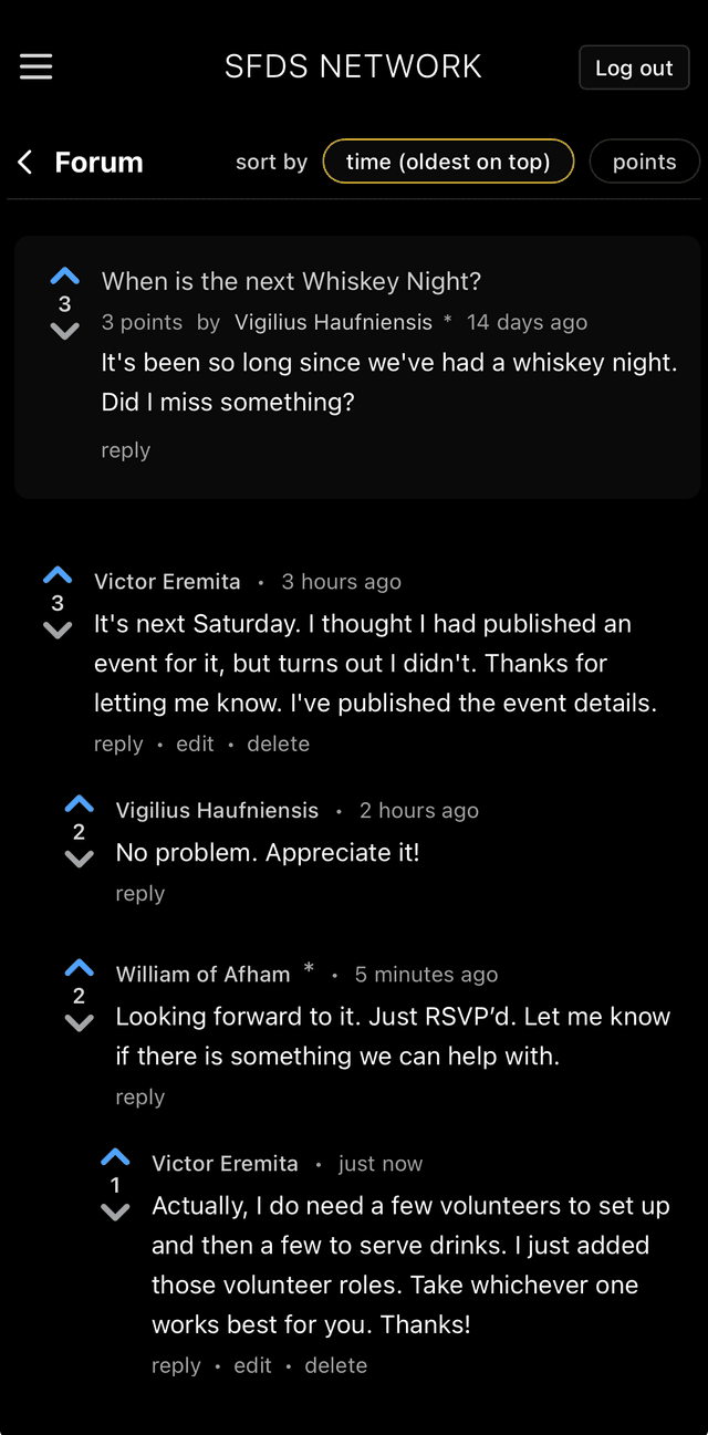 Forum view on mobile