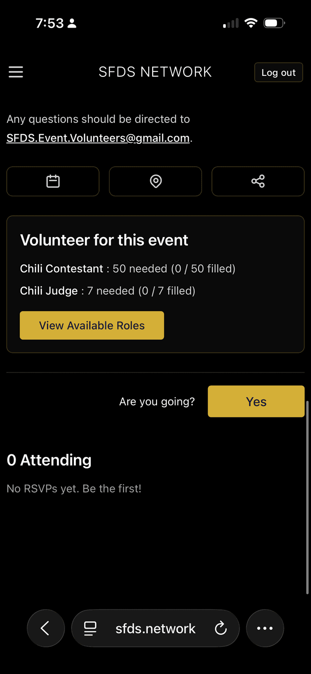 Event page on mobile (3 of 4)
