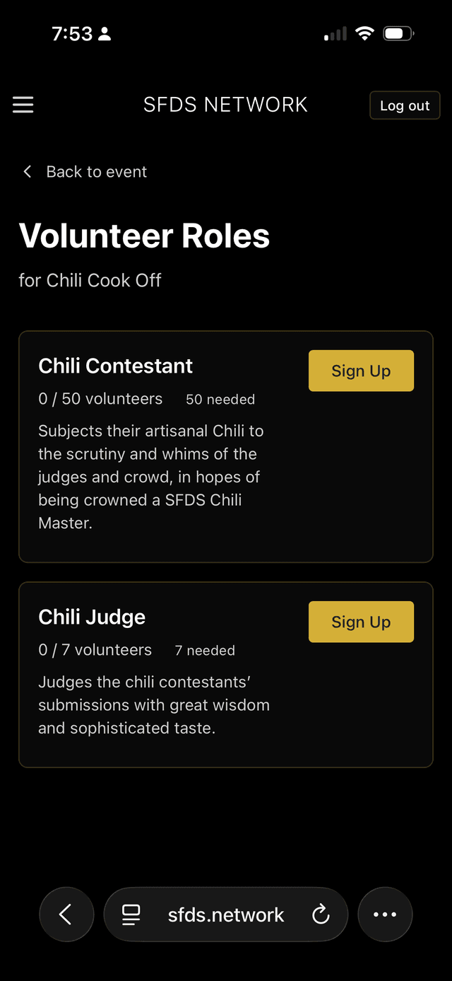 Event page on mobile (4 of 4)