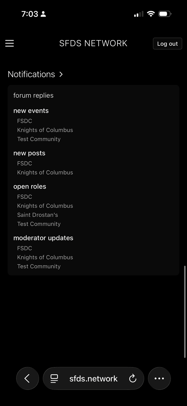 Home notifications on mobile