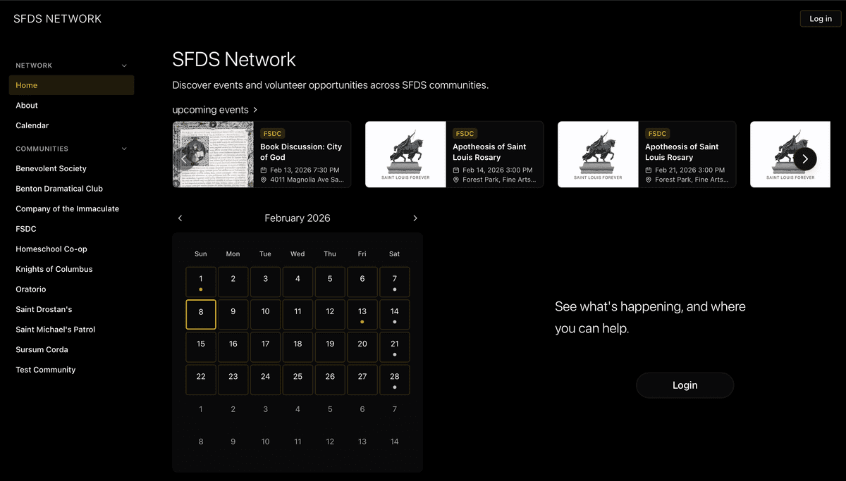 Home when not logged in