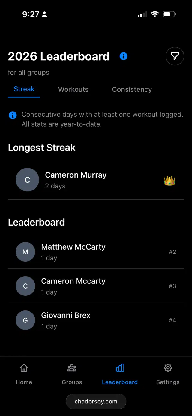 Chad or Soy web leaderboard on mobile